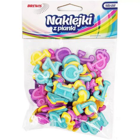 Naklejki z mikrogumy Brewis Alfabet, 112szt